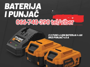 Villager set FUSE baterija 2 x 4.0 Ah + punjač 4.5 A
