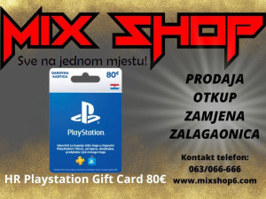 HR PLAYSTATION Gift Card 80E Dopuna PS4 PS5 4 5 PSN PS Store Sony