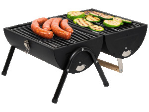 Prijenosni stolni roštilj na drveni ugljen, briketi