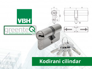 Cilindar kodirani 40/55mm SKG**-sa 5 ključeva