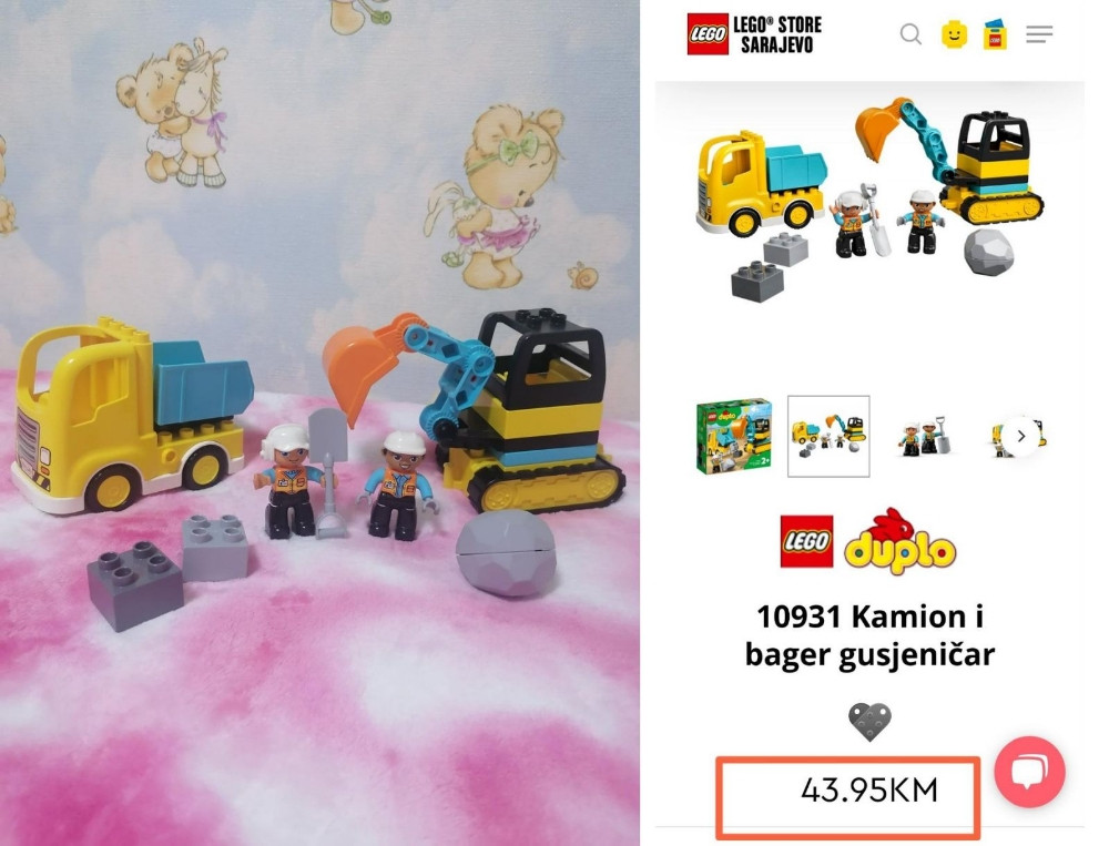 LEGO DUPLO bager i kamion