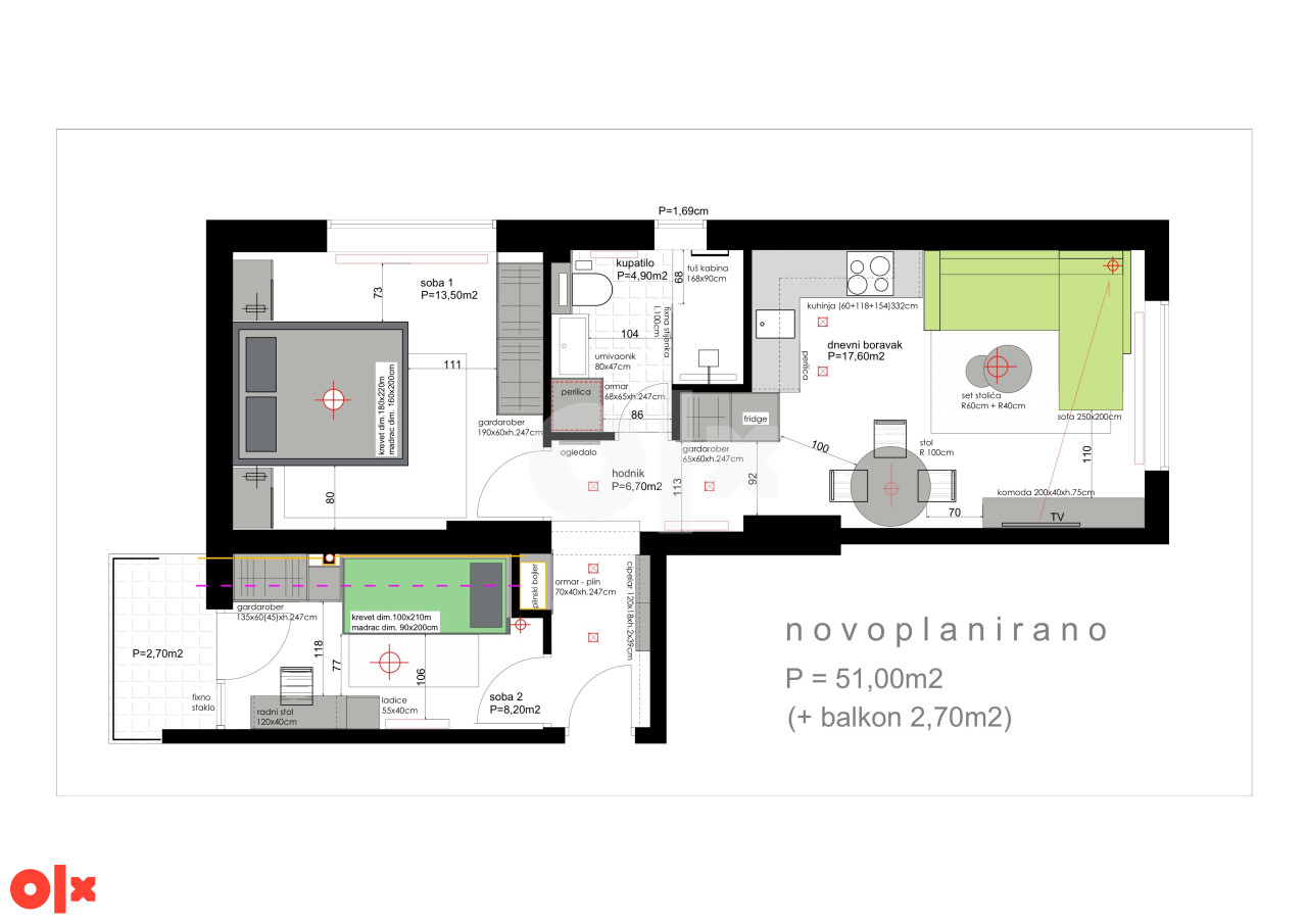 Stan Sarajevo - Centar, Bjelave dvoiposoban stan 49 m2