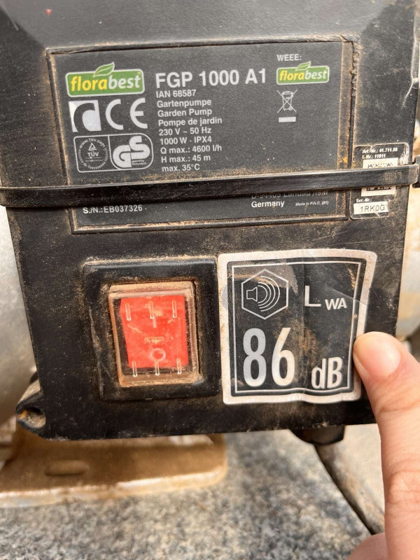FLORABEST FGP 1000 A1, Pumpa za vodu