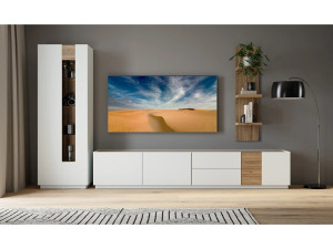 TV komoda Sistem Lewisville LWST 141 light siva/hrast