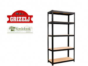 POLICA METALNA CRNA 90x40x180 cm