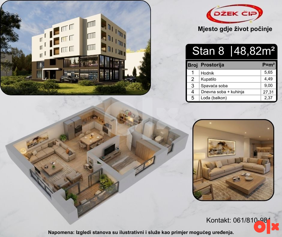 STAN ŽIVINICE NOVOGRADNJA AKCIJA POGLEDAJTE SLIKE I VIDEO 9