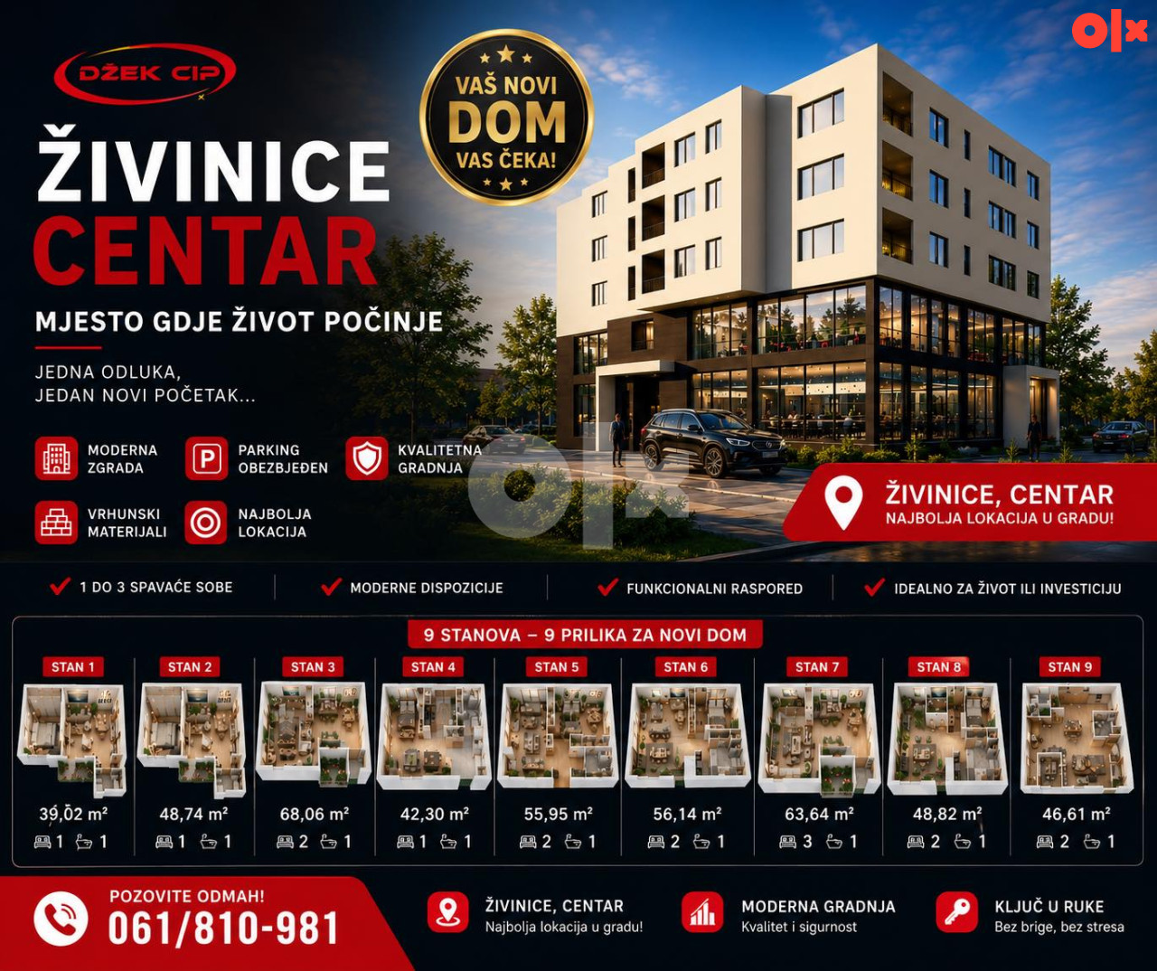 APARTMENT ŽIVINICE NEW CONSTRUCTION SALE SEE PHOTOS AND VIDEO