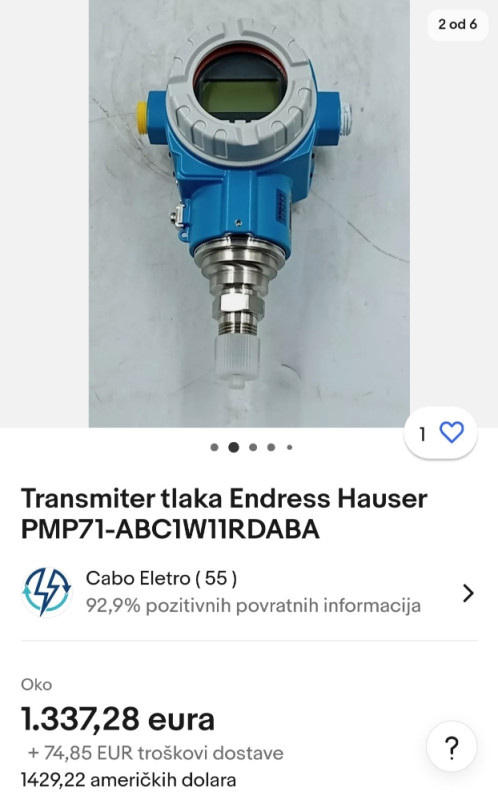 Senzor pritiska za plin ABB PMC 71