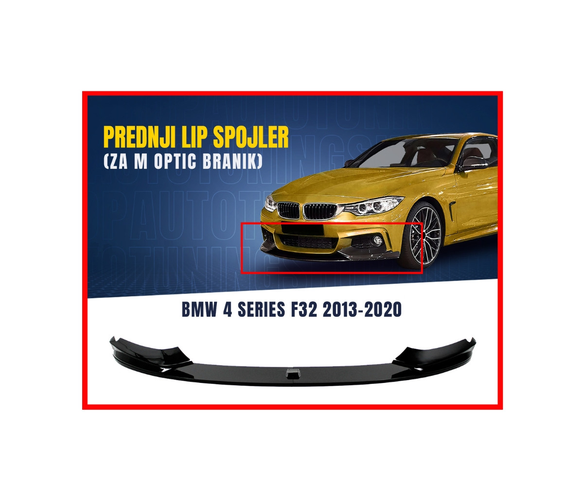 BMW 4 F32 F36 Lip Spojler Spliter za prednji branik M optic