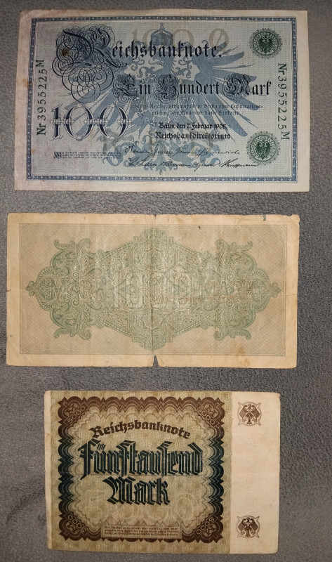 Srpski dinari 1928, 1941 i 1992; Reich marke 1908, 1922 i 1923