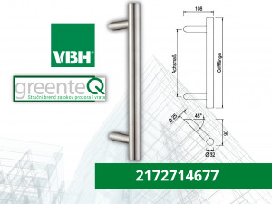 Rukohvat za vrata 800mm 45 stepeni INOX