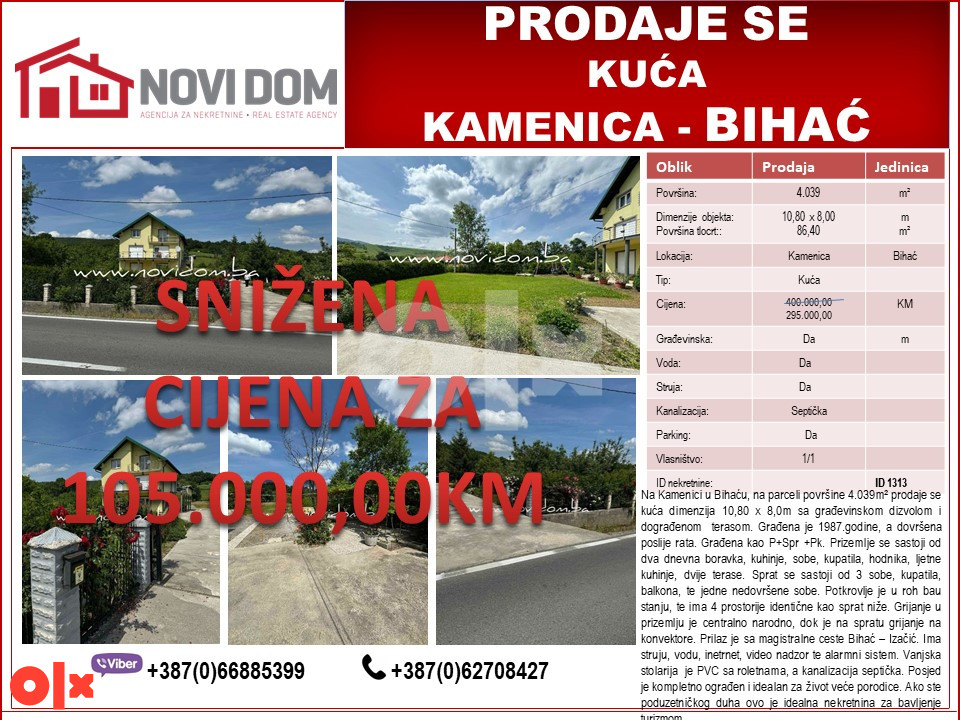 SNIŽENA CIJENA - Kuća - KAMENICA - BIHAĆ