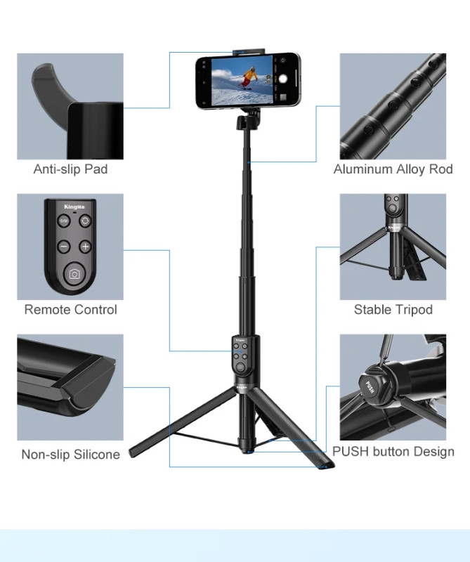 Kingma KM-VL031 Bluetooth selfi stap selfi stik tripod iPhone