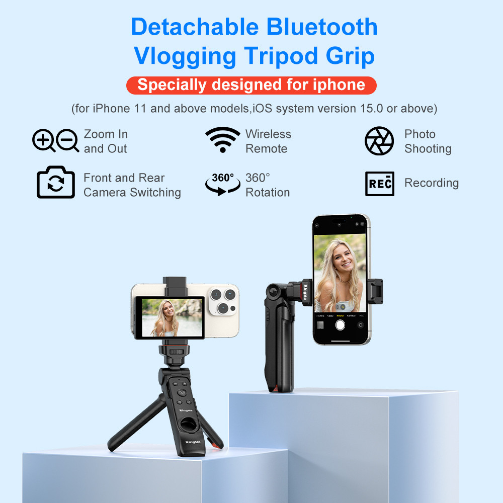 KingMa Wireless Vlogging Tripod Grip za iPhone 15/14/13/12/11