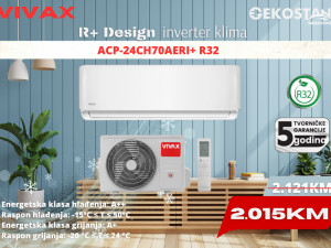 Vivax  inverter klima R+ Design 24-ka R32 (moguća montaža)