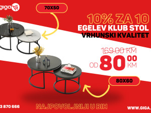 GIGA.BA EGELEV KLUB STOL DNEVNI 80X60/70X50 STO VIŠE BOJA