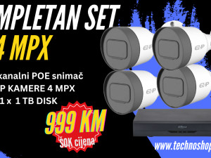 Dahua kompletna set IP 4 MPX POE snimač