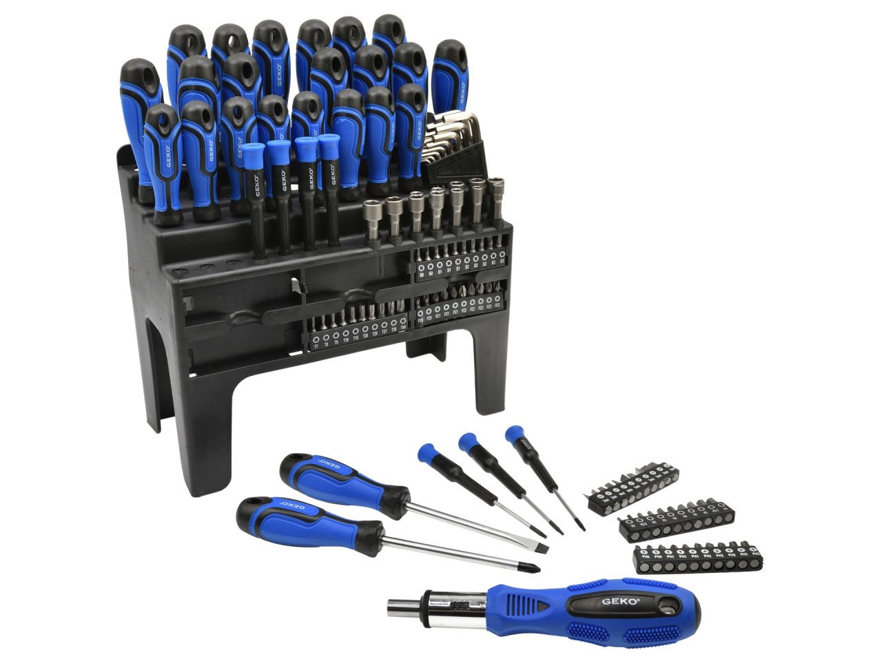 Set Šarafcigera i Bitova Torx Hex Gedora 122/1 na Stalku Geko