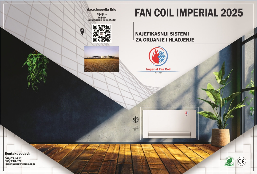 FAN COIL 130mm Ultra Tanki Model 2025 ventilokonvektor