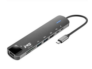 USB HUB C300, HDMI+USB3.0+USB2.0+PD+TYPE C+SD+RJ45 100