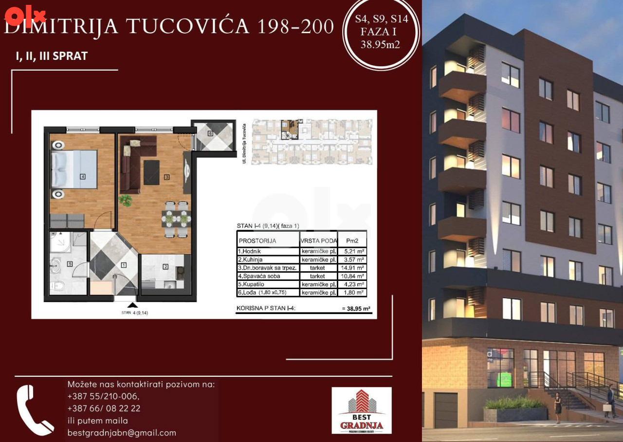 Stan Bijeljina 38.95m2