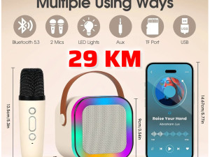 BLUETOOTH ZVUČNIK SA 2 AUTOTUNE MIKROFONA