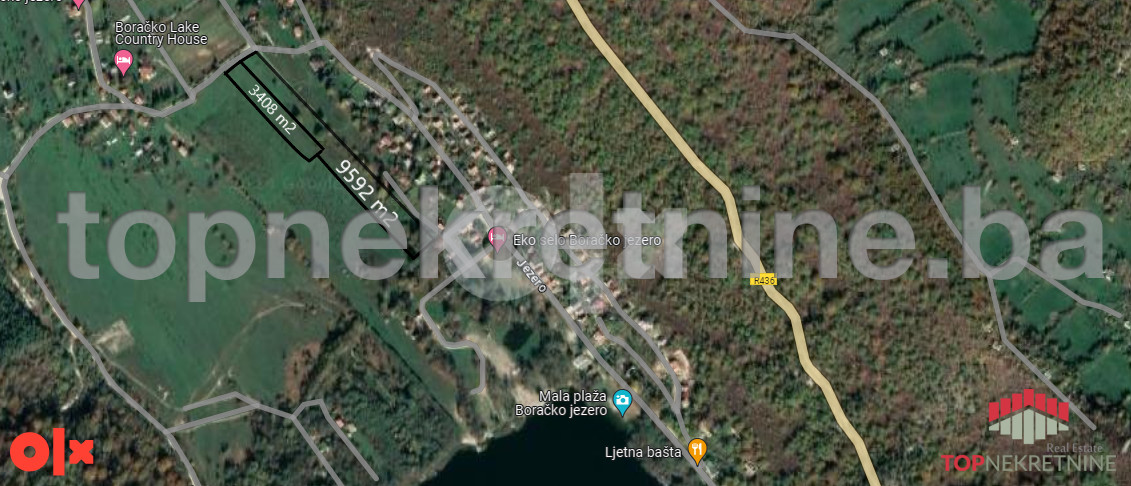 Zemljište 13.000m2 pogodno za gradnju, Boračko jezero