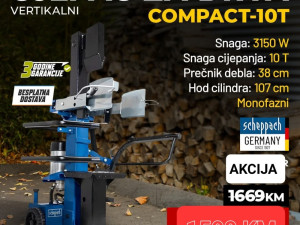 Scheppach vertikalni cjepač za drva Compact 10t  10 T