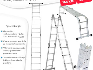 LJESTVE SKLOPIVE ALU LJESTVE RAZNI OBLICI 5,2 i 2,8 m A LJESTVE