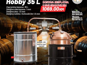 Destilator kazan za rakiju sa spiralom HOBBY 35 L Subotica