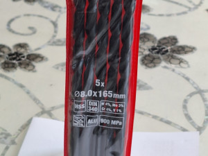 BORER ZA METAL HSS 8x165mm FI 8 BURGIJA SVRDLO DIN 340