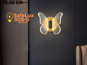 ZIDNA LAMPA LEPTIR SafeLux S08-G - Zlatna
