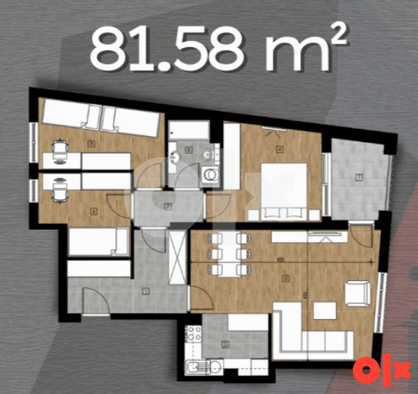 USELJIV STAN OD  81,58 M2  KOD T.C. VERNO
