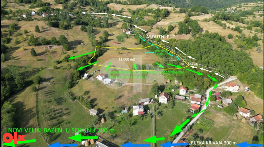 ZEMLJA PARCELE SOLUN OLOVO UKUPNO 11000 m2 SAMO 15 KM/m2 2