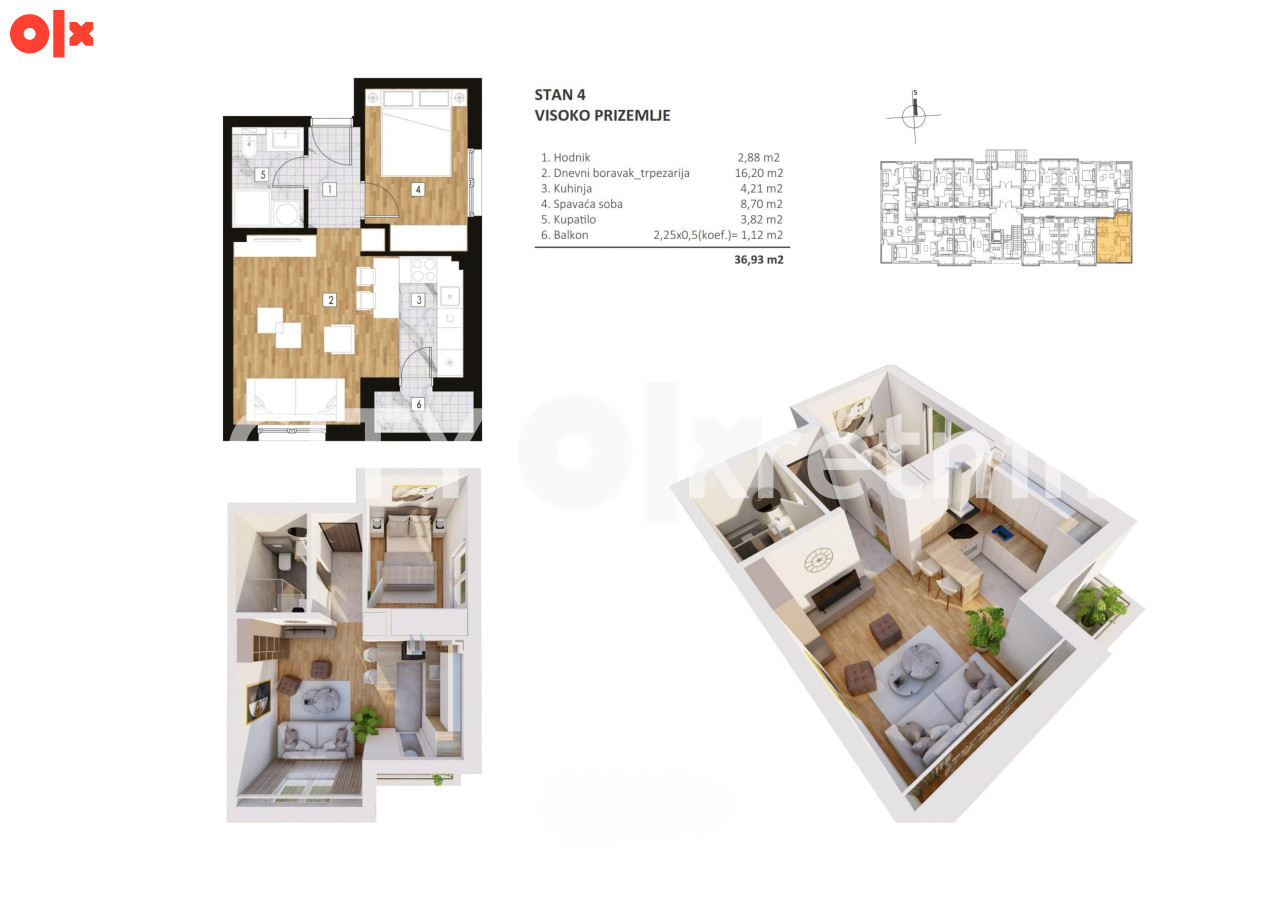 Dvosoban stan - Novogradnja - Pale - 36,93 m2 2
