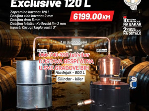 Destilator kazan za rakiju sa kilerom EXCLUSIVE 120 L Subotica