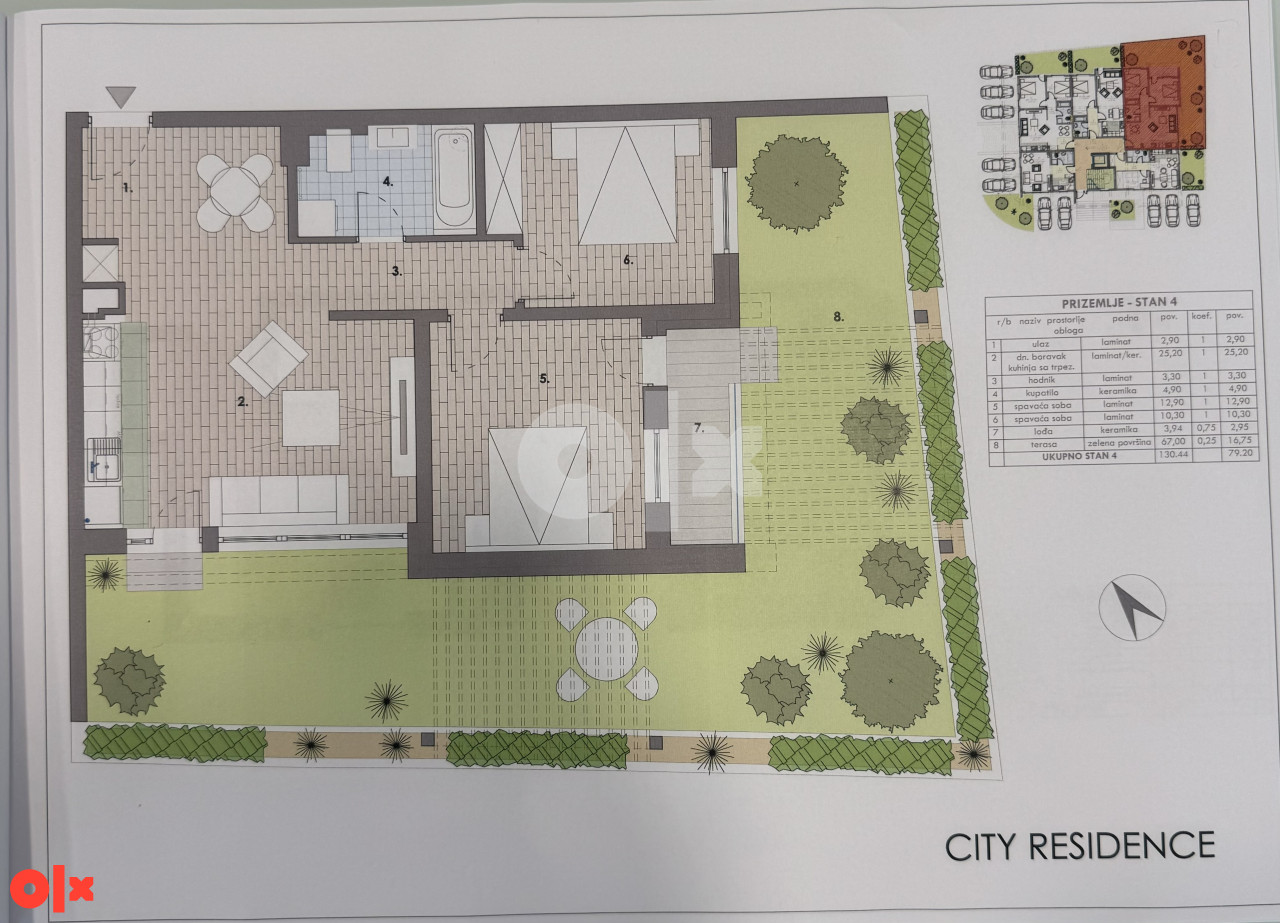 NOVO Trosoban stan 63,5m2+bašta 67m2 Živinice S.O.CITY RESIDENCE 4