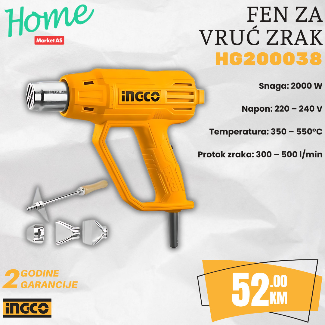 INGCO Fen Za Vruć Zrak HG200038
