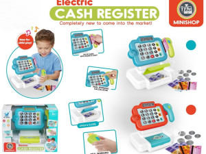 Kasa set plava, market, registar kasa, Igračke