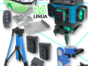 Makita/DeWalt Građevinski Laser Nivelator Stativom 4D 16 linija
