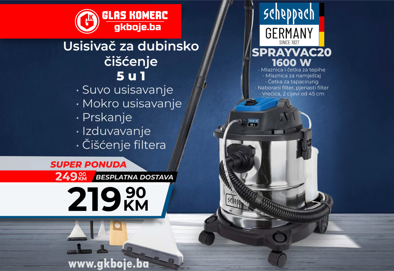 SCHEPPACH Usisivač za Suho, Mokro i Dubinsko Pranje SprayVac20