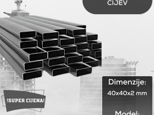 Pravougaona Cijev 40x40x2 mm
