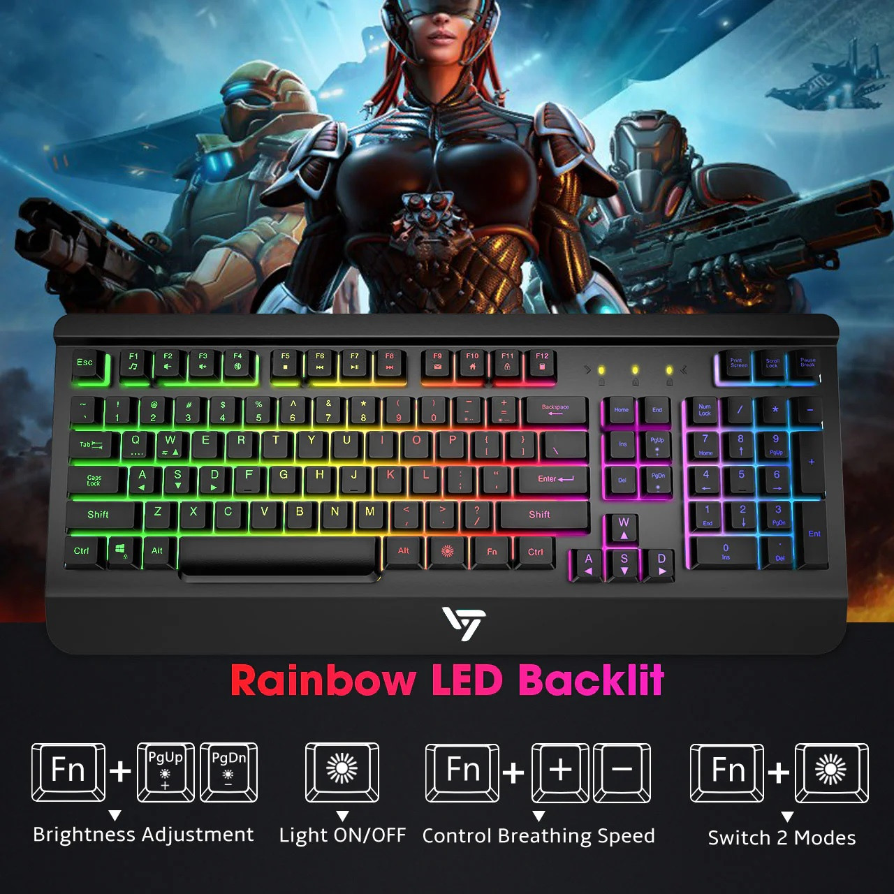 VicTsing PC279 gaming tastatura i miš set, metalna