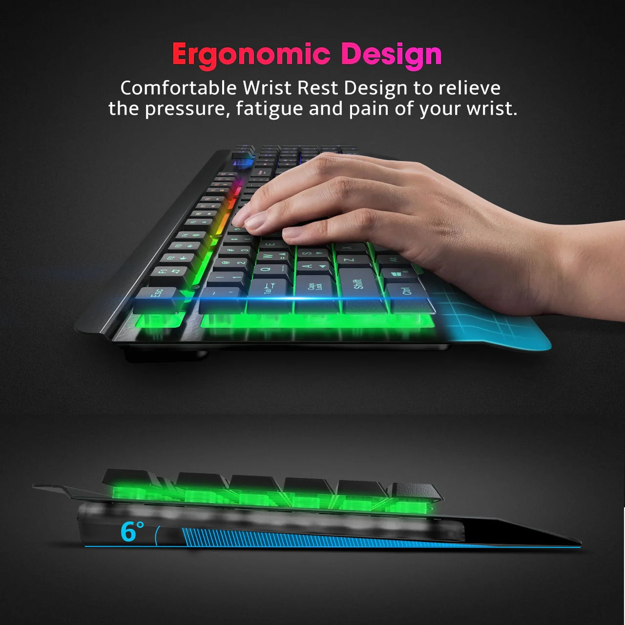 VicTsing PC279 gaming tastatura i miš set, metalna
