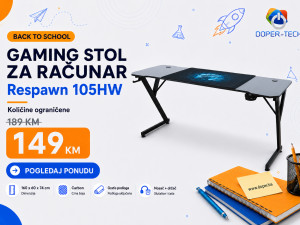 Gaming stol za računar Respawn 105HW 160x60cm DOPER B2S