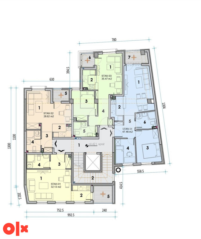 Stan Centar Banja Luka 47.46m2,64.72m2 i 67.36m2 2