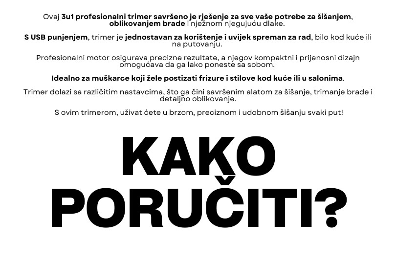 3u1 MAŠINICA ZA BRIJANJE - 3 nastavka