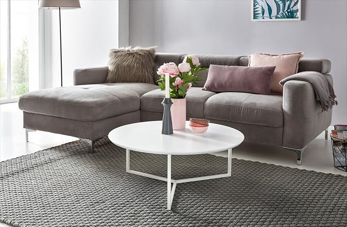 Stolić WOHNLING Design Couchtisch MDF 80cm okrugli