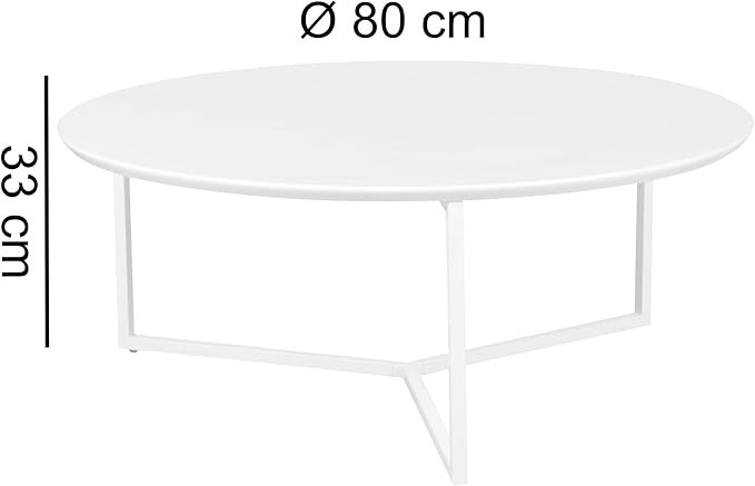 Stolić WOHNLING Design Couchtisch MDF 80cm okrugli