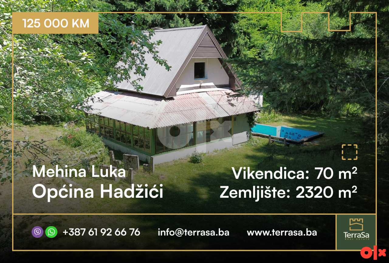 Vikendica 70 m2/ Mehina Luka/ Hadžići